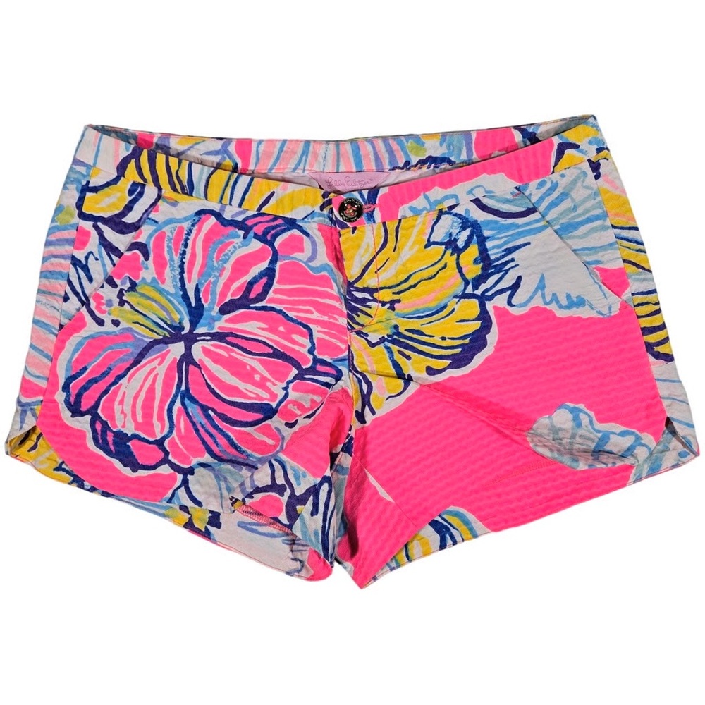 Lilly Pulitzer - Adie Shorts - Royal Pink Swept by Tides - 100% Cotton (Size 0)